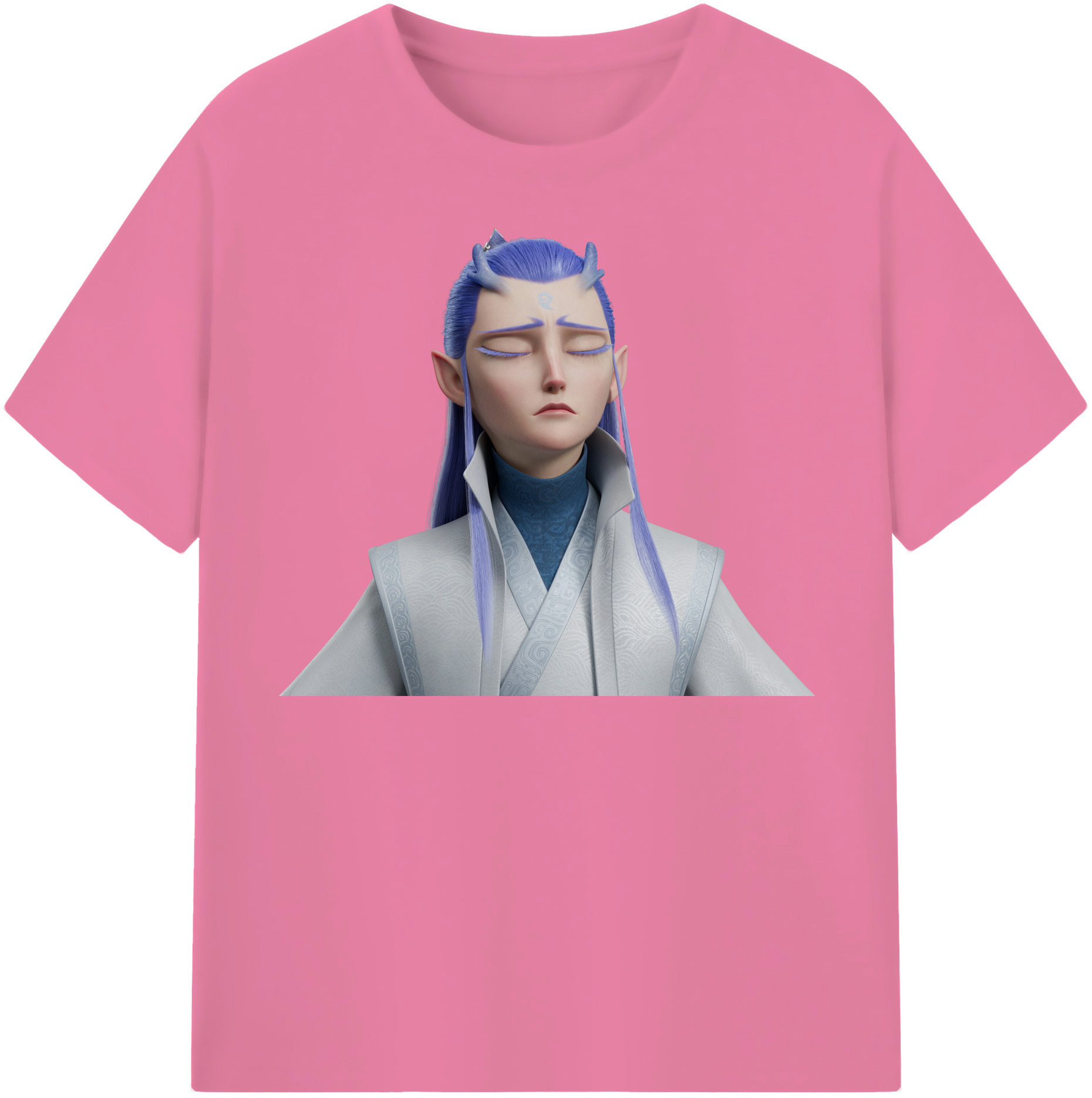 （画像用） Ne Zha 2 ナタ 魔童の大暴れ 綿100％半袖Tシャツ（フロントプリント）